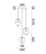 CLA PINO Interior Opal Matte / Smokey Black Mirror Finish Multiple Pendant Lights