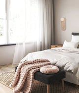 CLA Poi Interior Oblong Travertine Base with Beige Finish & Round Opal Diffuser Wall Light