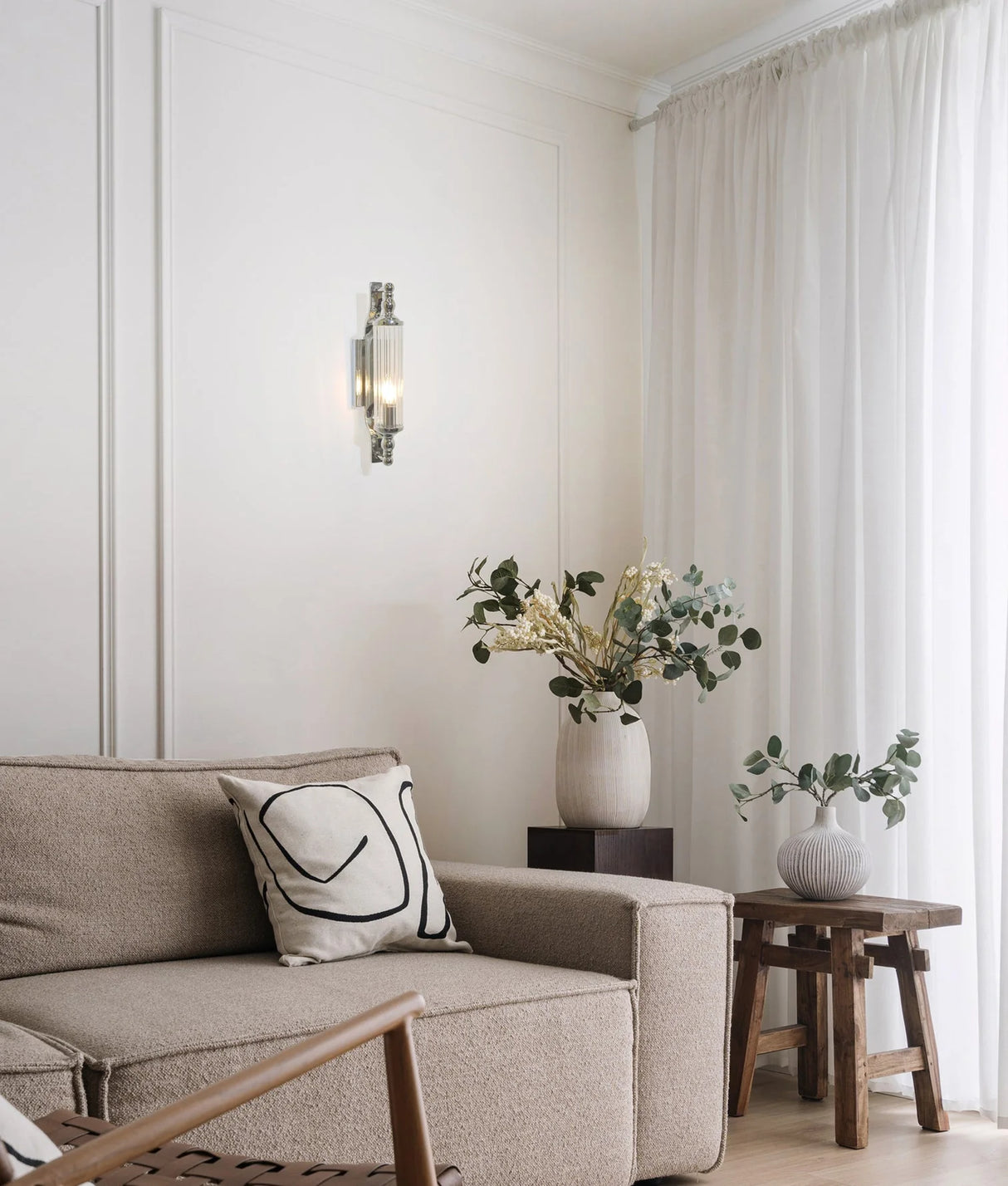 CLA RODILLO Interior Tubular Clear Glass Wall Lights