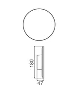 CLA Shadowtri Exterior LED Tri-CCT Round Backlit Wall Lights IP65 & IK08 (Diam: 180mm)
