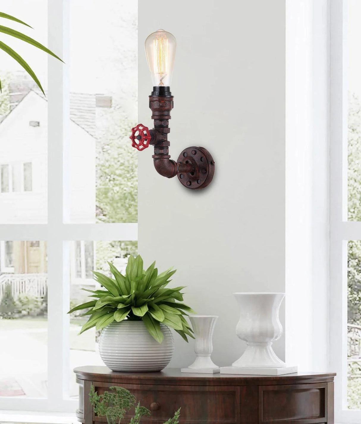 CLA Steam Interior Aged Iron 1xPipe Wall Light