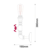 CLA Steam Interior Aged Iron 1xPipe Wall Light