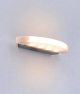 CLA Sydney City Series LED Interior Satin Nickel Curved Frosted Diffuser Wall Light