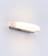 CLA Sydney City Series LED Interior Satin Nickel Curved Frosted Diffuser Wall Light