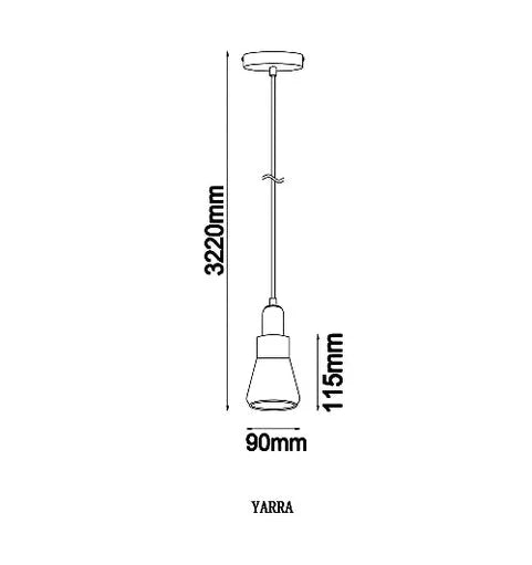 CLA Yarra GU10 Smokey Black Glass Flute Pendant Light