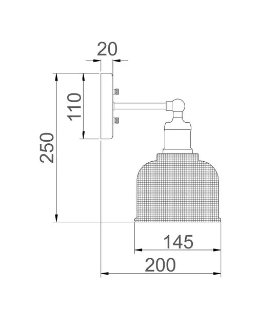 CLA Bell Interior Dome Clear Segmented Glass Wall Light