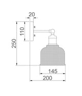 CLA Bell Interior Dome Clear Segmented Glass Wall Light