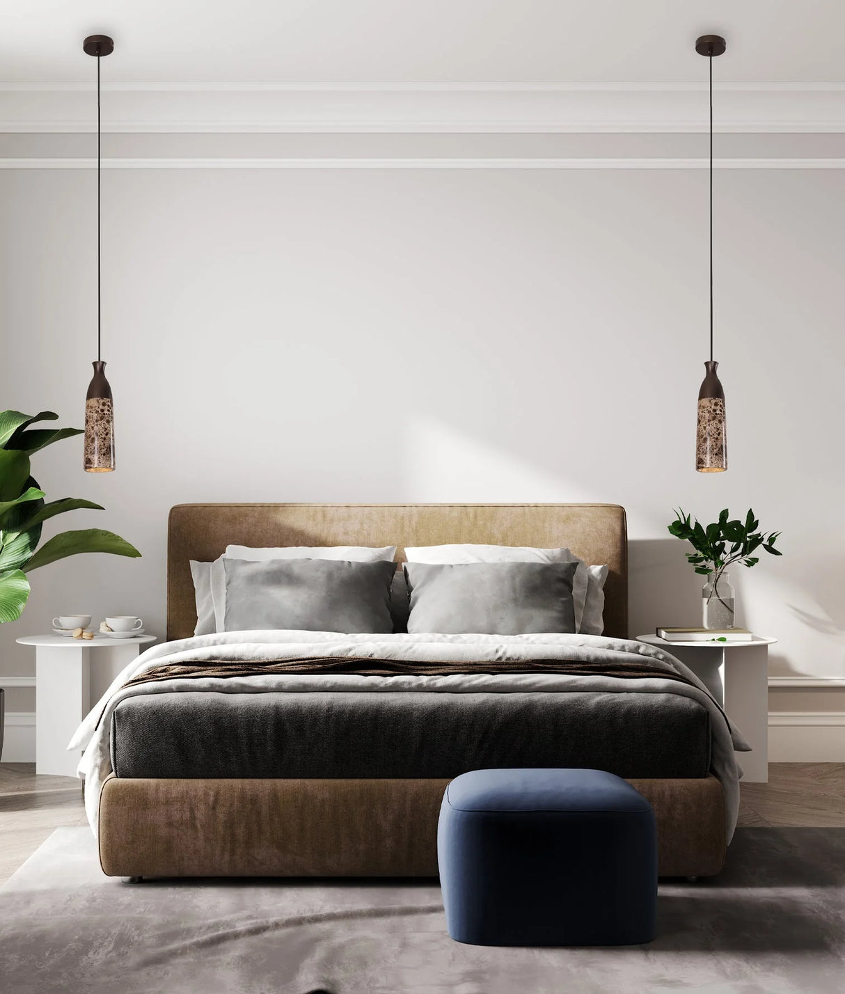 CLA Marmol Interior Marble Cylinder Pendant Lights