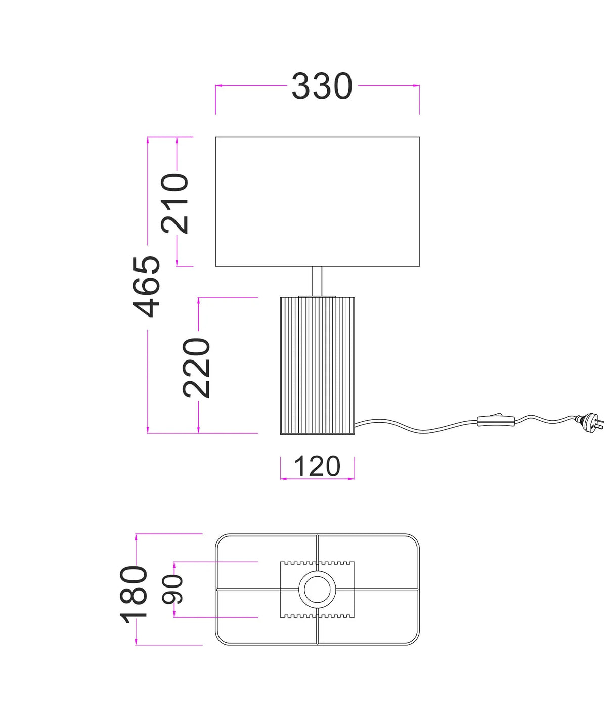 CLA Sagitta Beige Travertine Base Rectangular Fabric Cream Shade Table Lamps