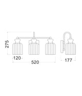 CLA Sino Interior Ellipse Triple Clear Glass Shade Wall Lights