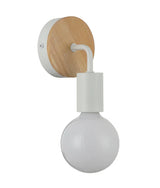 CLA Solo Interior Iron Bracket with Round Wood Highlight Wall Lights