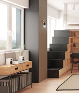 CLA Solo Interior Iron Bracket with Round Wood Highlight Wall Lights