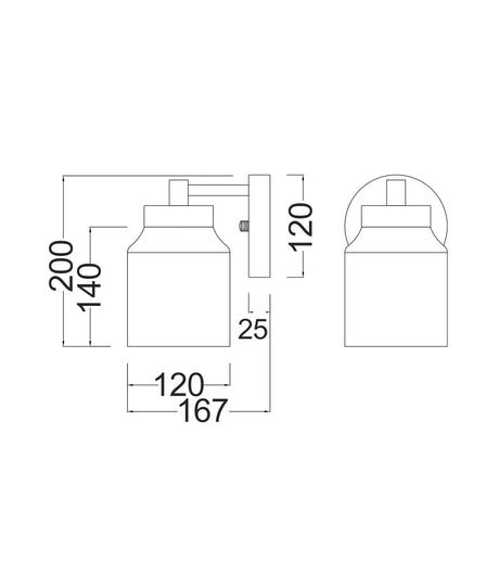CLA Tufo Interior White Jar Alabaster with Brass Highlight Wall Light