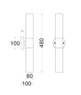 CLA Vara Interior Tubular Up/Down Opal Glass Wall Lights