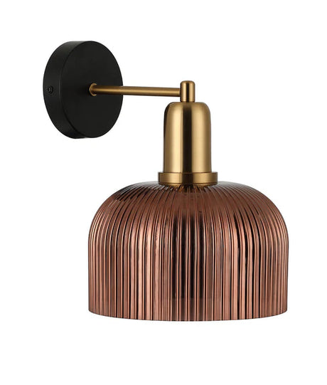 CLA Vintaj Interior Dome Glass with Antique Brass Highlight Wall Lights