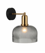 CLA Vintaj Interior Dome Glass with Antique Brass Highlight Wall Lights