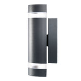 Brilliant Dormon Curved Up/Down Wall Light Charcoal