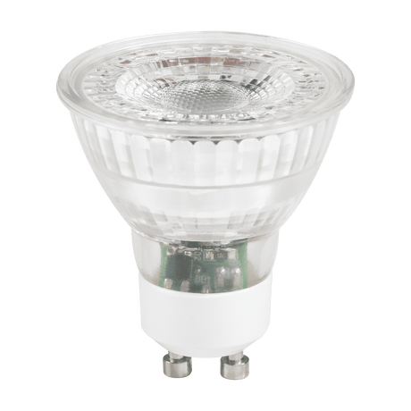 Energy-efficient 6W GU10 LED bulb for 240V fittings on a green background