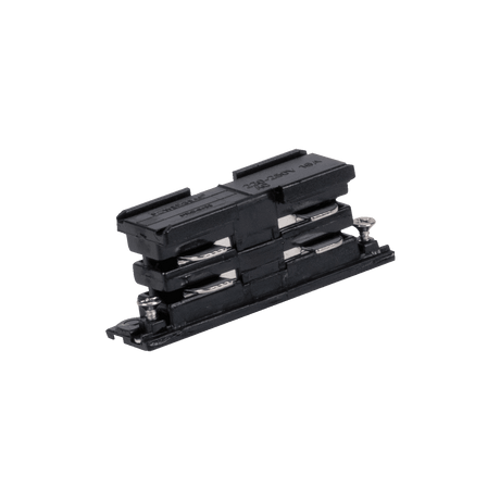 Black Domus Trak 3 SLJ 3 Circuit 240V Mini Straight Live Joiner on a transparent background