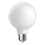 White Energy-efficient G95 Domus LED globe for home lighting on a transparent background