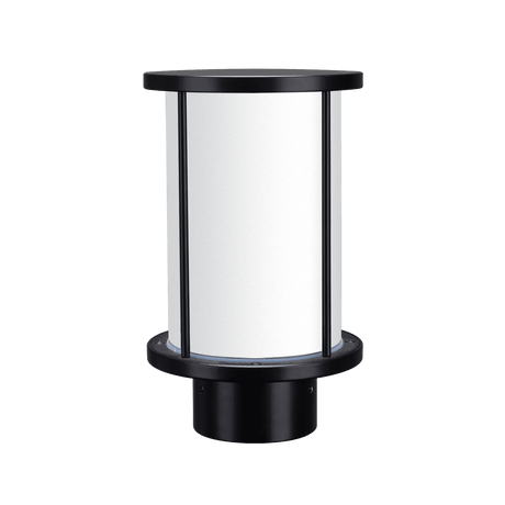 Domus BL-400 black bollard head for outdoor lighting on a transparent background