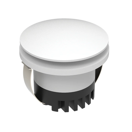 Round white and black mechanical component on a white background
