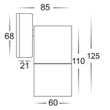 Havit HV1155T HV1157T Tivah Solid Brass TRI Colour Fixed Down Wall Pillar Lights