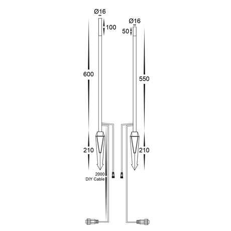 Havit HV1514RGBCW-BLK-24V Drique Aluminium Black RGBCW LED Bollard Spike Light