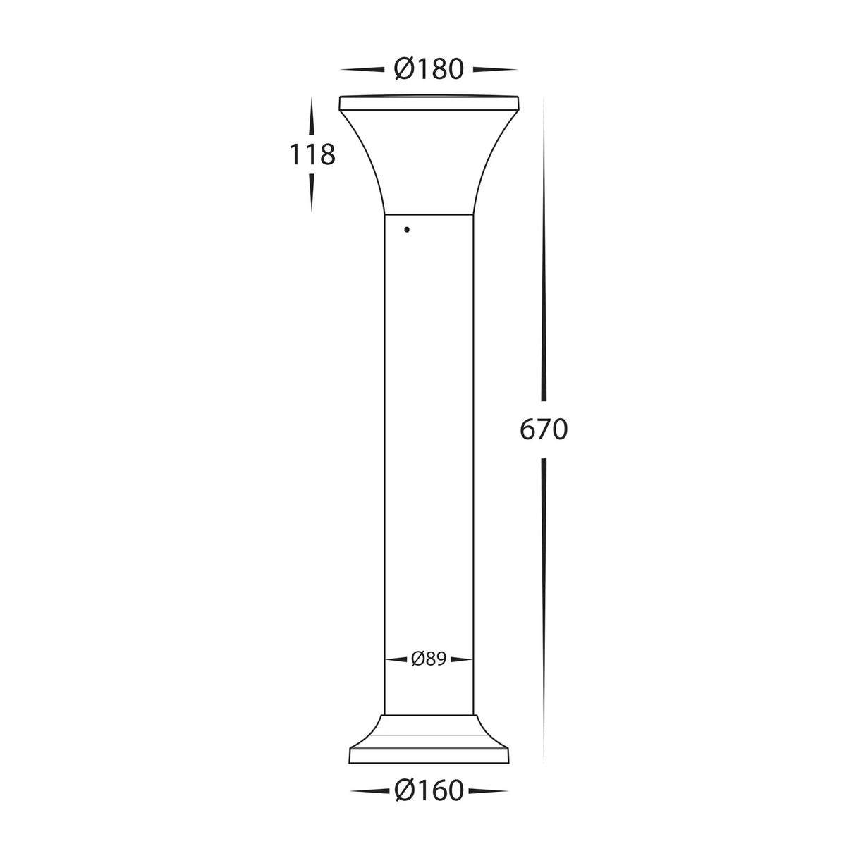 Havit HV1681T-BLK Favara Polycarbonate LED Bollard Light