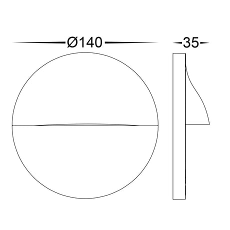 Havit HV3227T-BLK Lisca Aluminium Black Round LED Wall Light