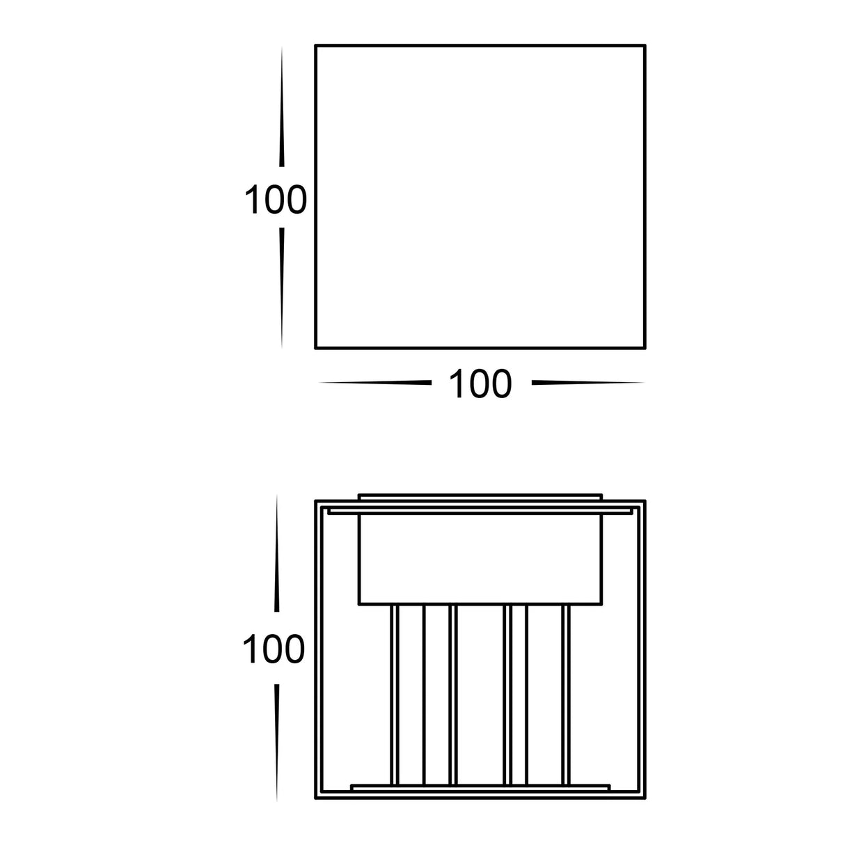 Havit HV3611T-BLK Celes Polycarbonate Black Square Up & Down Wall Light