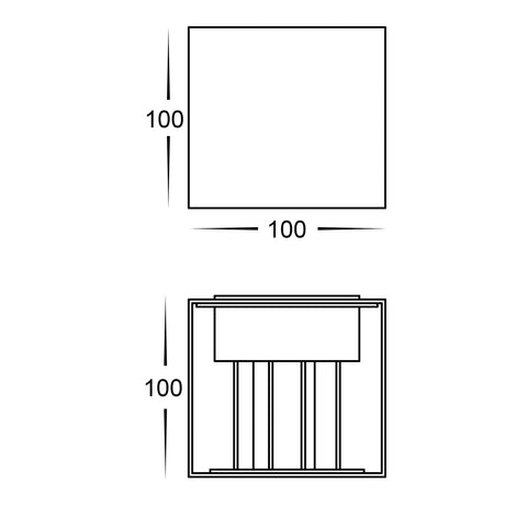 Havit HV3611T-BLK Celes Polycarbonate Black Square Up & Down Wall Light