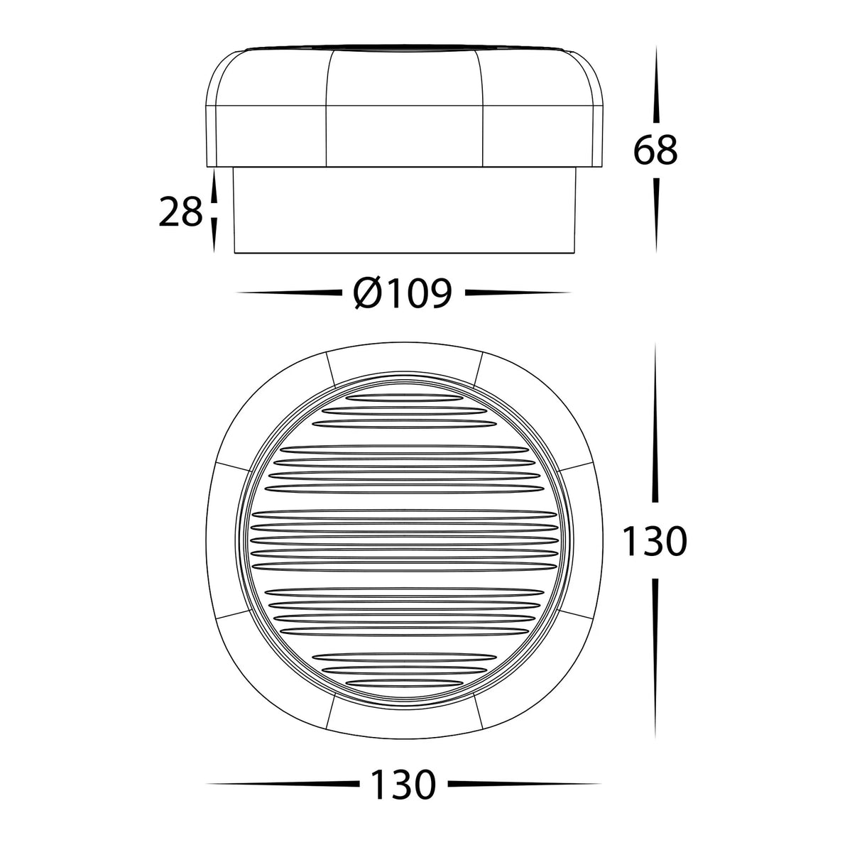 Havit HV3619W-BLK Lasi Aluminium Black Wall Light