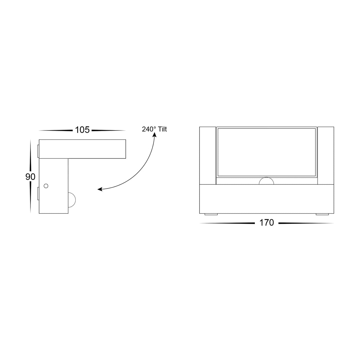 Havit HV3731T-BLK-PIR Locu Aluminium Black Adjustable 12w LED Floodlight with Sensor