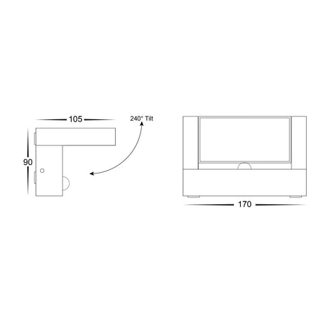 Havit HV3731T-BLK-PIR Locu Aluminium Black Adjustable 12w LED Floodlight with Sensor