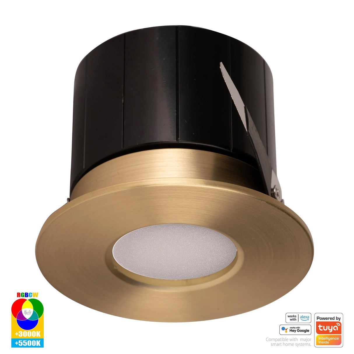Havit HV5511RGBCW-BR Prime Brass Coloured Fixed RGBCW WIFI LED Downlight