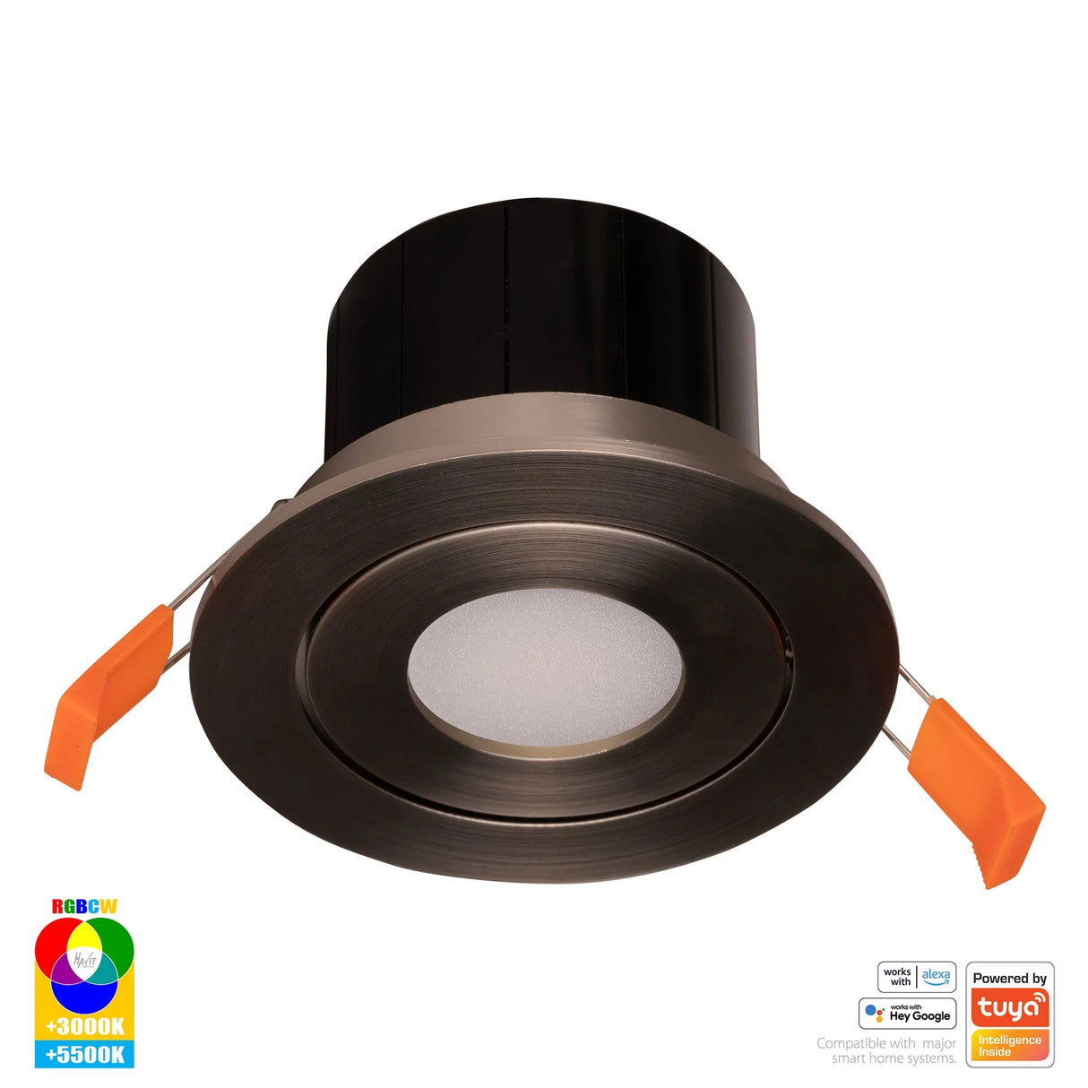 Havit HV5512RGBCW-NK Prime Nickel Coloured Tilt RGBCW WIFI LED Downlight