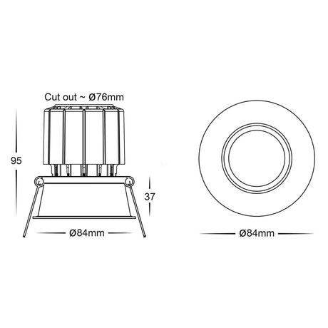 Havit HV5513CCT-BLK Prime Black Fixed Deep CCT WIFI LED Downlight