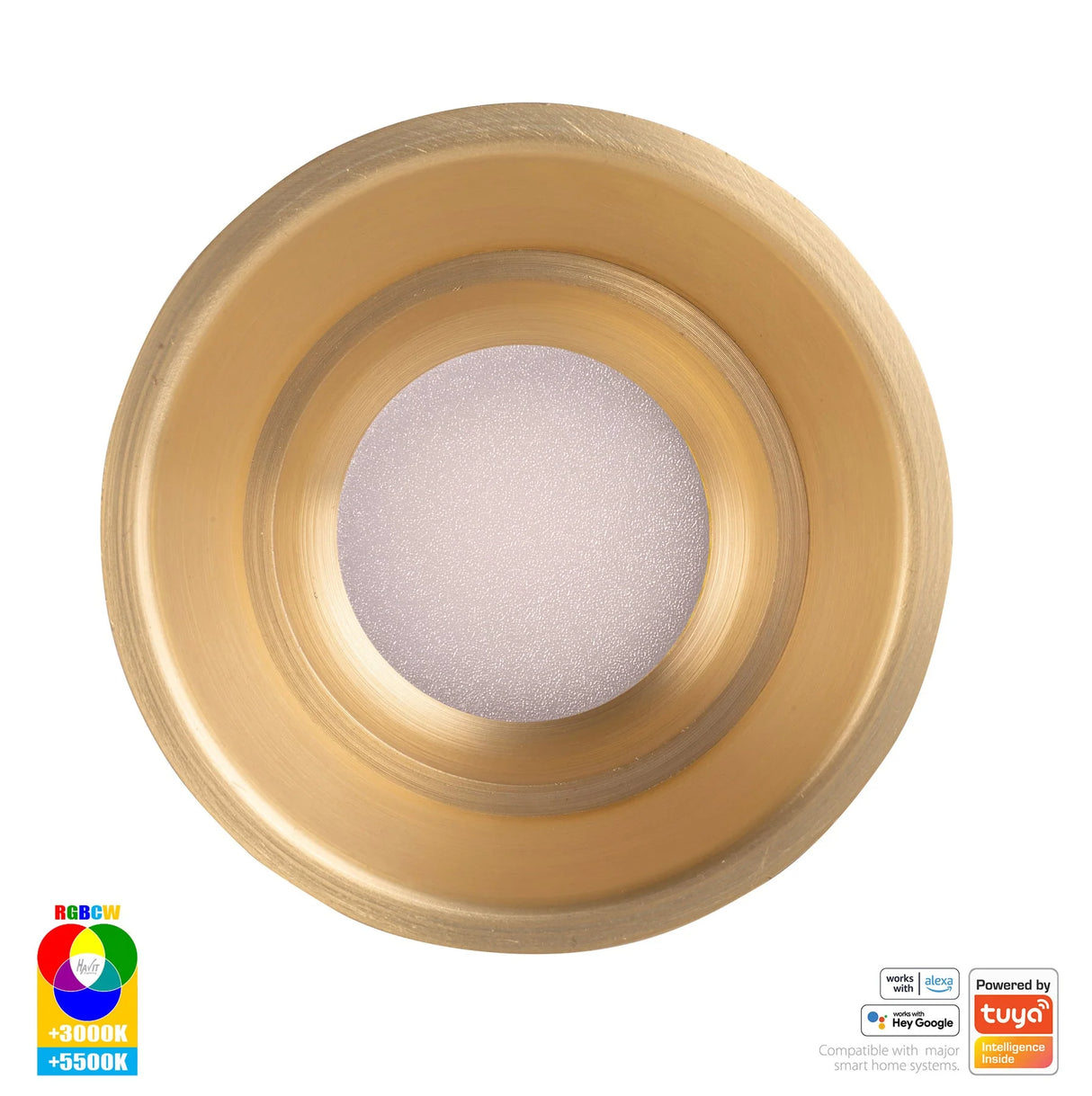 Havit HV5513RGBCW-BR Prime Brass Coloured Fixed Deep RGBCW WIFI LED Downlight