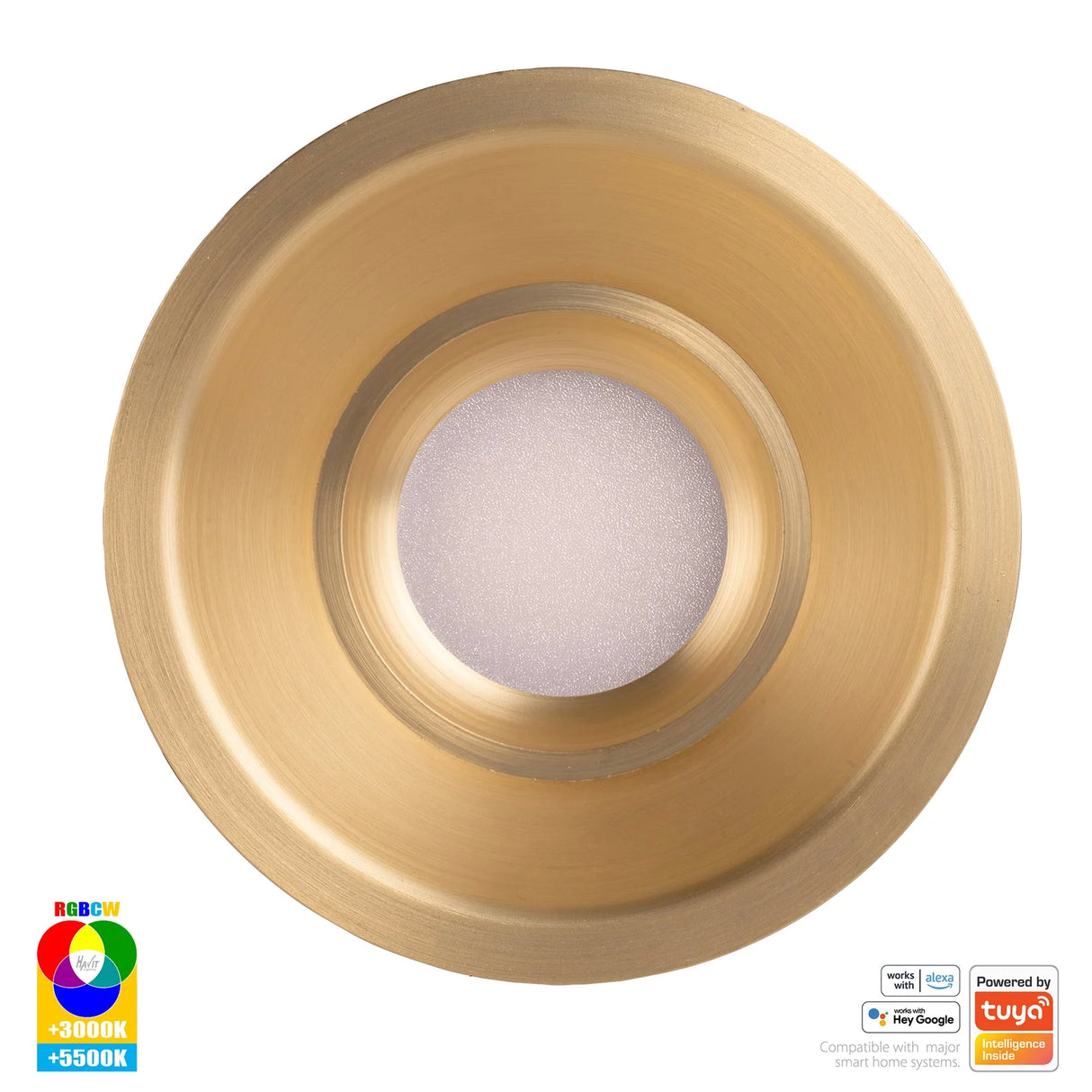 Havit HV5514RGBCW-BR Prime Brass Coloured Fixed Deep RGBCW WIFI LED Downlight