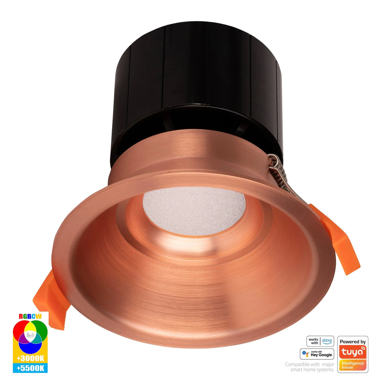 Havit HV5514RGBCW-CP Prime Copper Coloured Fixed Deep RGBCW WIFI LED Downlight
