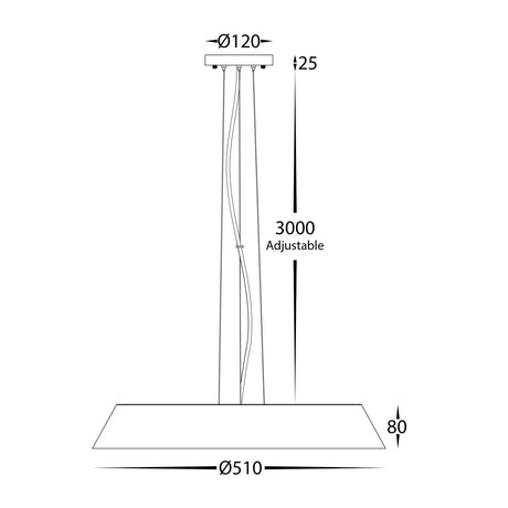 Havit HV5873T-PDT Noyer 510mm Walnut Timber LED Pendant
