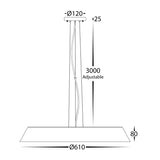 Havit HV5874T-PDT Noyer 610mm Walnut Timber LED Pendant