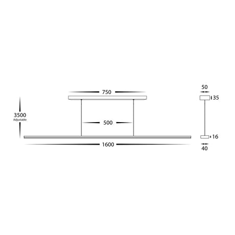 Havit HV6006T-WHT Proline White 1600mm Slim LED Pendant