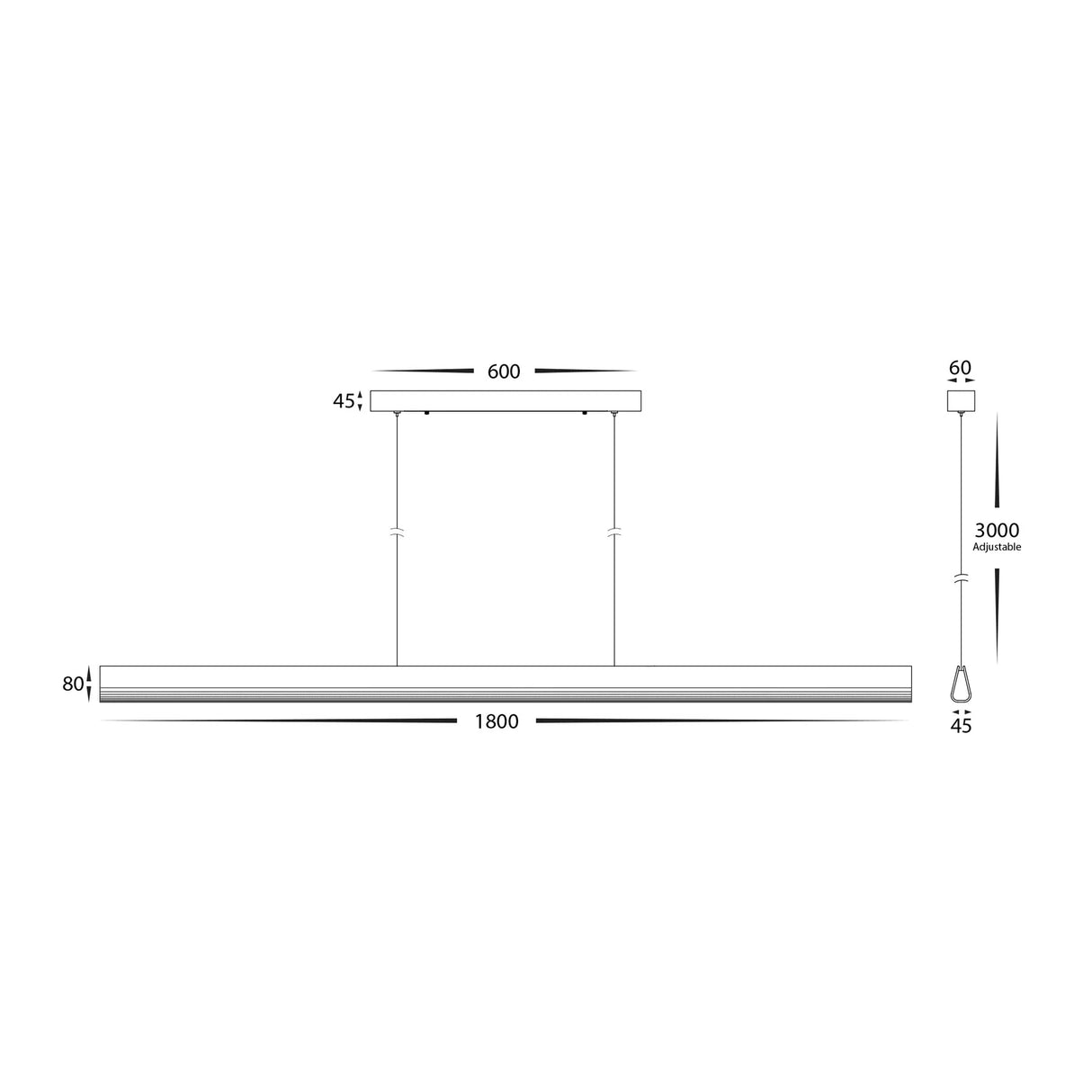 Havit HV6014T Opex Walnut Timber 1800mm Linear Pendant