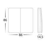 Havit HV9262 Two Gang White Wireless Self Powered Wall Switch