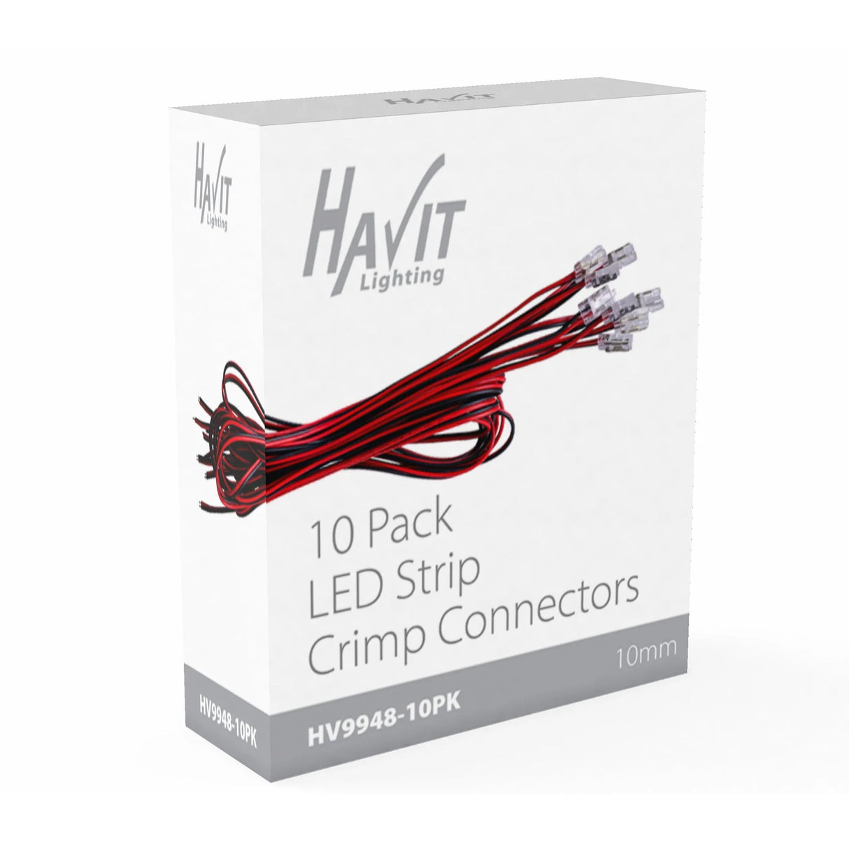 Havit HV9948-10PK 10 Pack of LED Strip Connectors with 1m Cable to suit IP20 10mm PCB LED Strip