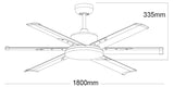 Dimension of a Stylish DC motor ceiling fan by Martec Albatross 72