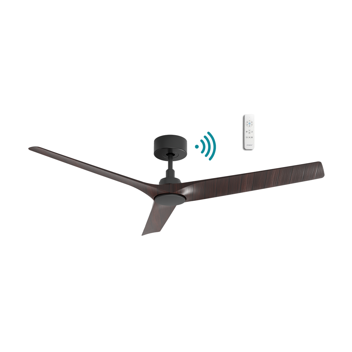 Black Walnut Adjustable speed Martec Cordoba DC 52 inch ceiling fan with remote