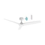 White Energy-efficient Martec Cordoba DC smart ceiling fan for homes